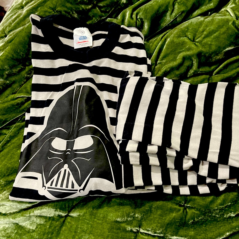 Darth Vader black and Gray Hanna Anderson Adult Mens PJs Super soft!